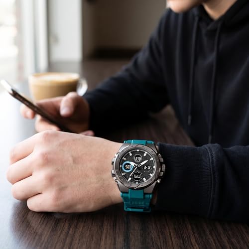 Image of V2A Stryke-VOLTRIX 5130 Analog-Digital Sports Watch for Men | Layered Dial Design | Bold Urban Performance Watch with 50M Water Resistance, Alarm, Stopwatch, Day-Date & Backlight