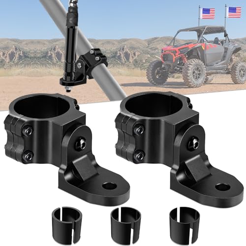 Nilight UTV Flag Antenna Mount Whip Light Mounting Bracket Black Adjustable Heavy Duty for 1.5 to 1.75inch 1.75 to 2inch for Polaris RZR Ranger Can Am Maverick X3 Talon 2 Years Warranty