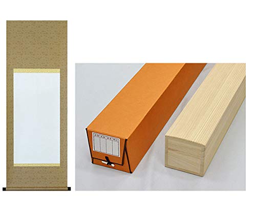 Amazon｜白抜掛け軸 掛軸 無地【半切1/2 緞子丸表装】趣彩掛軸(1