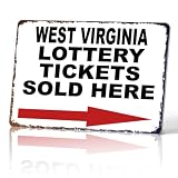 Vintage West Virginia Lottery Metal Sign 8x12 Inch Wall Decor