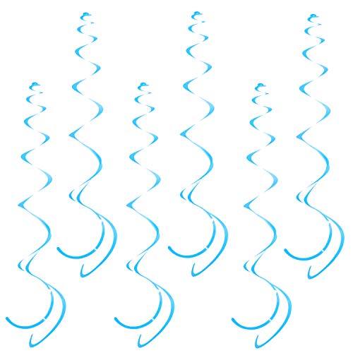 Oblique Unique® Deckenhänger 6 Stück Spiral Girlanden - Farbe wählbar (Matt Blau)