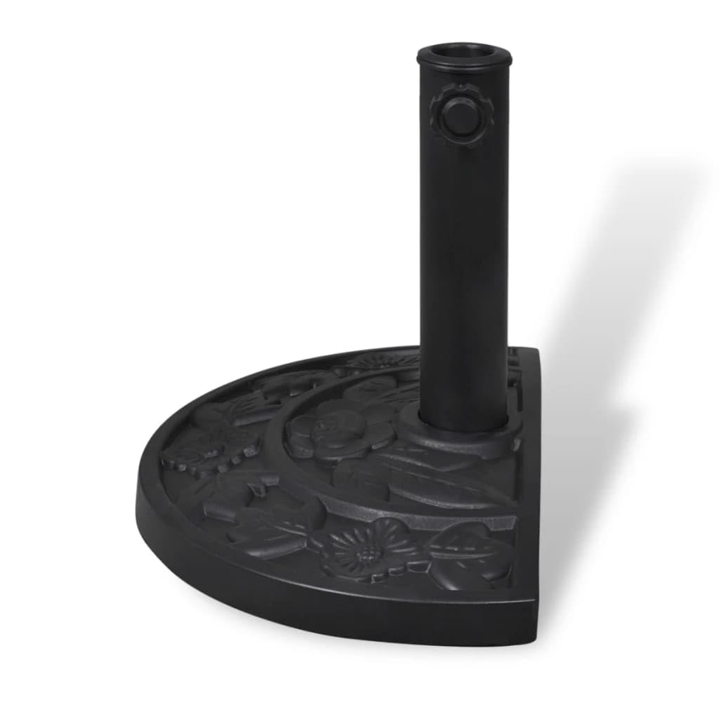 vidaXL Socle de Parasol Demi-Rond Résine