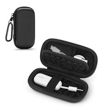 Custodia rigida per UGREEN/Avantree Relay/1Mii/YMOO Bluetooth trasmettitore jack adattatore Bluetooth, borsa da viaggio portatile per cavo USB, adattatore, schede di memoria, disco U (nero)