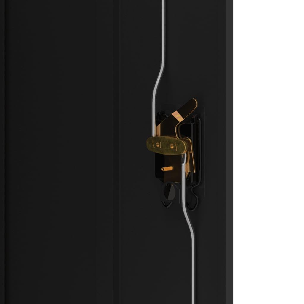 Generico Armadio Classificatore Nero 90x40x140 cm in Acciaio Verniciato a Polvere con 3 Ripiani Regolabili e Serratura per Ufficio Documenti