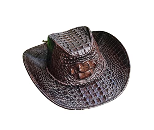 Vinacreations Alligator Leather Hat Adjustable Baseball Cap Handcraft Crocodile Summer Hat Vietnam Cowboy Hats for Boy
