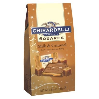 Ghirardelli Chocolate Squares, Milk Chocolate with Caramel Filling, 6.38-Ounce Bags (Pack of 3)