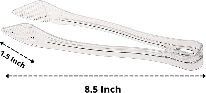 Miniatura 2 de PARTY BARGAINS Pinzas de plástico para servir de 8.5 pulgadas, paquete de 6, pinzas de plástico transparente de alta calidad y resistentes para