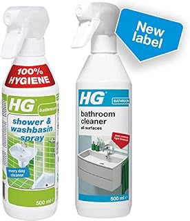 2 X Shower & Washbasin Spray 500 ml  is a Bathroom Cleaner for The Quick Removal of Minor limescale, Skin Grease and soap Residue