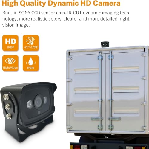 Image of Backup Camera System for Truck, DVR System with Brand V500 chip, VECLESUS VDS HD 1080P 7-Inch Backup Camera System, Waterproof Rearview Camera,4 Video 2 Audio Inputs, for Trucks, RVs,Vans,UVs,Cars