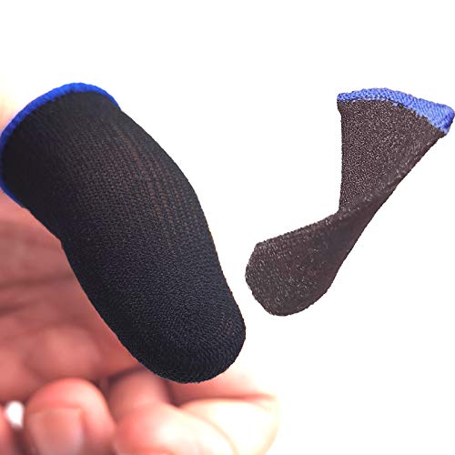 MOMOFLY 16PCs Mobile Gaming Thumb Sleeves, Anti-Slip Gaming Finger Sleeves with Carbon Fiber for PUBG Phone Games, Touch Screen Finger Caps 150 Second Quick Dry for Precise Shoot Aim
