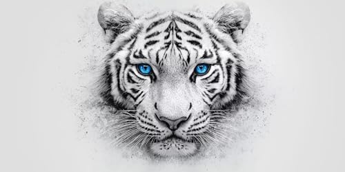 Broderie diamant tigre décoration murale salon pour grand tableau DIY