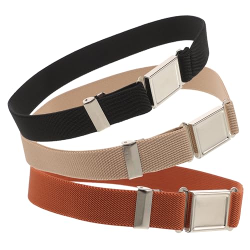 3Pcs Adjustable Waist Belts with Magnetic Buckle Comfortable Soft Cloth Materials for Everyday Wear and Special Occasions