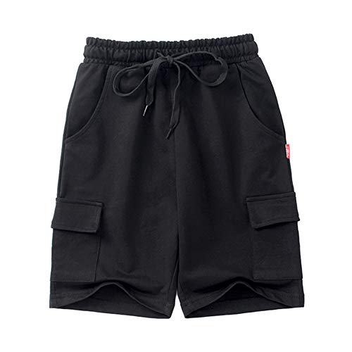 Kids4ever Short d'été léger pour garçon - avec Poches latérales - Taille réglable pour 5 à 12 Ans - - 11-12 Ans