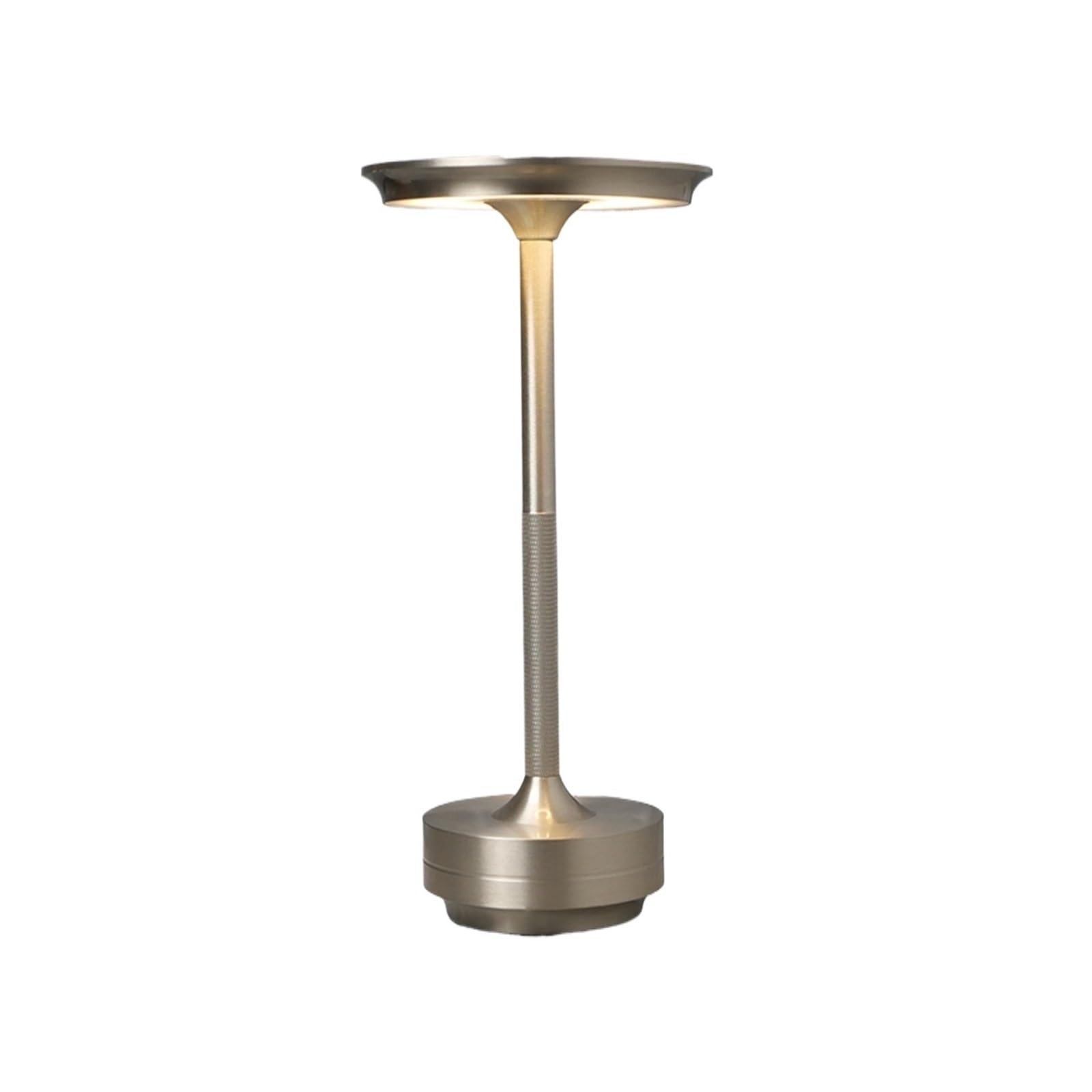 Lámpara de mesa LED recargable por USB, luz ambiental para | La batería incorporada de gran capacidad admite largas horas de espera, sin cables de(Silver)