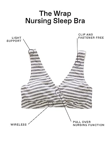 Image of Motherhood Maternity Women's Soft Cotton Spandex Wrap Front Maternity & Nursing Sleep Bralette Bra S-3x