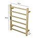 EWDPHW Gold Heated Towel Warmer Rack Bathroom Accessories, Wall Mounted Electric Heated Towel Rail 6 Bars Stainless Steel Electric Drying Racks with Timer, Home Towel Warmer Radiator, Hardwired