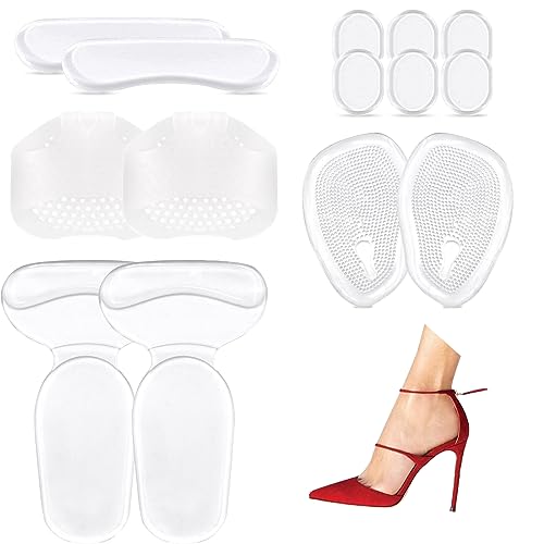 14 Pièces Coussinets de Talon Haut, Scettar Coussinets Plantaires Semelles Silicone, Empiècements de Doublure de Talon, Protege Talon Chaussure Soulager la Douleur Plantaire Pour Homme et Femme