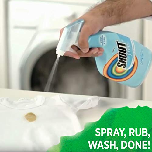 Image of Shout Free Laundry Stain Remover Spray, Active Enzyme Formula is Fragrance, Bleach, and Dye Free, Removes Everyday Stains including Baby Stains - 22oz Spray (Pack of 2)