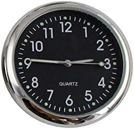 Universal Car Dashboard Clock Table Classic Small Round Creative Analog Quartz Clock,Night Light Pointer Universal Luminous-Black