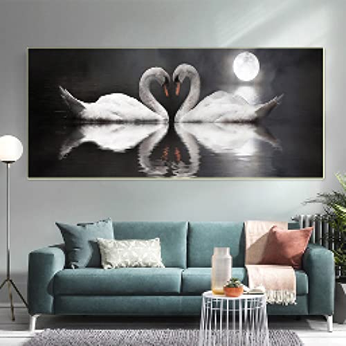 Art toile cygne abstrait minimaliste aux finitions d'impression haute définition
