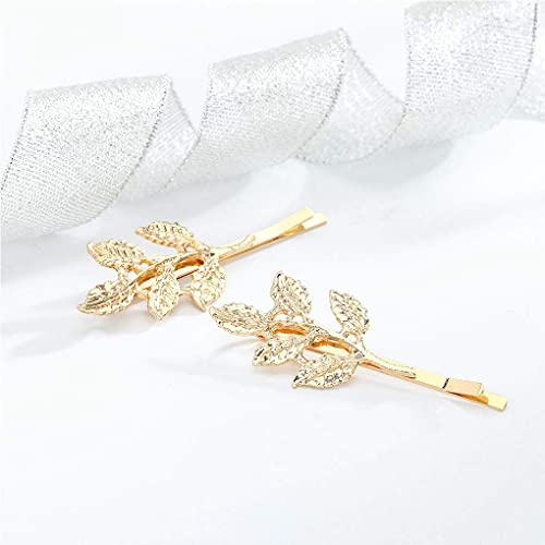 Olbye Pinzas de Pelo Hoja Dorada Metal 2 Pzas miniatura 2