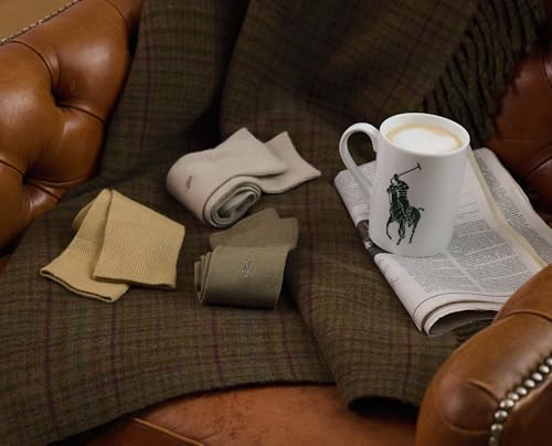 Polo Ralph Lauren Men's Supersoft Flat Crew Sock 3 Pair Pack, Crimson, Men's 6-12.53