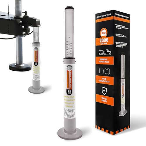 Trailer Tongue Weight Scale 2000 LBS Capacity, Portable Tow Hitch Scale for Safe Towing, Anti-Sway & Weight Distribution, Compatible with RVs, Travel Trailers, Pop-Up Campers, Cargo Trailers & Trucks
