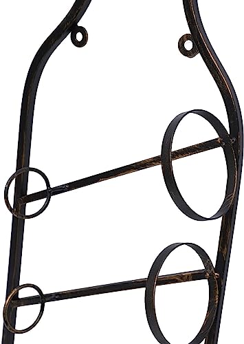 Soporte de Vino Retro para Pared 4 Botellas Bronce miniatura 2