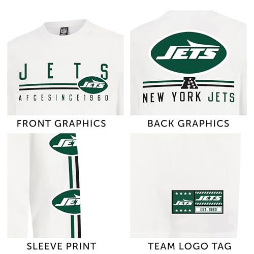 Ultra Game Men's Standard NFL Official Super Soft Supreme Long Sleeve T-Shirt, White Updated, X-Large - Image 4