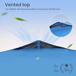 Phi villa pop up canopy 10×10 patio tent instant gazebo canopy with wheeled bag portable lightweight folding wadjustable heightblue  urban country home decor