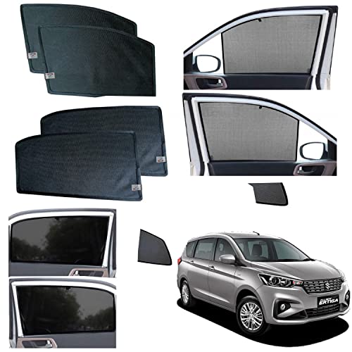 Image of WolkomHome car Fix Curtain Window Shades Half Curtains Sunshade for Ertiga 2019 Set of 6