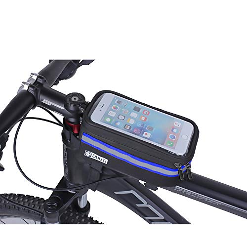 INHEMI Bolsa Bicicleta Manillar,Soporte Bolsa Táctil Bicicleta Impermeable,Gran Capacidad para Bici y de Cremallera Doble Viseras para Moviles Debajo de 6.5 Inches