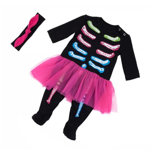 Mono de Halloween para niños con estampado de calavera cuello redondo