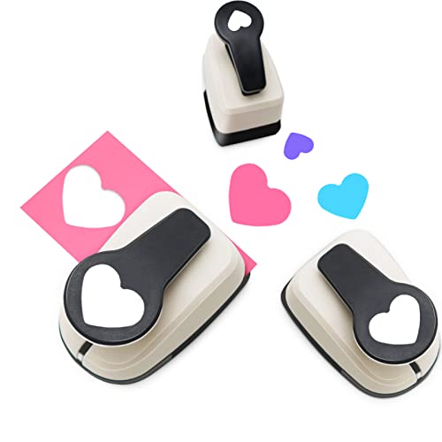 Heart Hole Punch Paper Punches HeartPunches for Paper Crafts Heart Puncher Hole PuncherHeart Shaped Hole Punch 1 inchHeart Paper Punch 5/8 inch HeartHolePuncher 3/8 inch Hole Punches Set