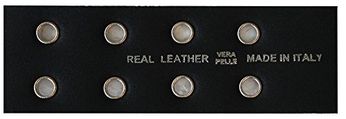 Vera Belle Black Leather Belt with Eyelets and Rivets - Made in Italy4
