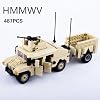 GeRRiT American Military Vehicle HMMWV Building Block(449 PCS),WW2 Military Historical Building Set,Toys Gifts for Kid and Adult Compatible with Lego., 66010