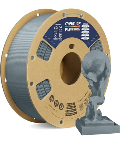 Image of OVERTURE PLA Plus (PLA+) Filament 1.75mm, Stronger & More Durable, Professional Toughness 3D Printer Filament 1kg (2.2lbs), High Precision + /- 0.02mm, Tangle-Free (Light Gray)
