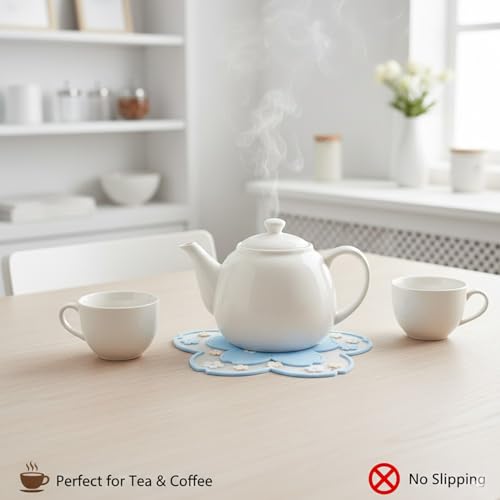 Image of Signamio Silicone Mat for Kitchen - Star Shaped Heat Mats & Coasters for Dining Table for Hot Pots, Pack of 3 Trivet Mats, 1 Small, 1 Medium, 1 Large