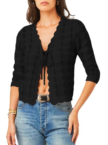 Women's Cardigan Sweaters Trendy 2025 Lightweight Button Down Crewneck Knit Work Casual Outfits Clothes
