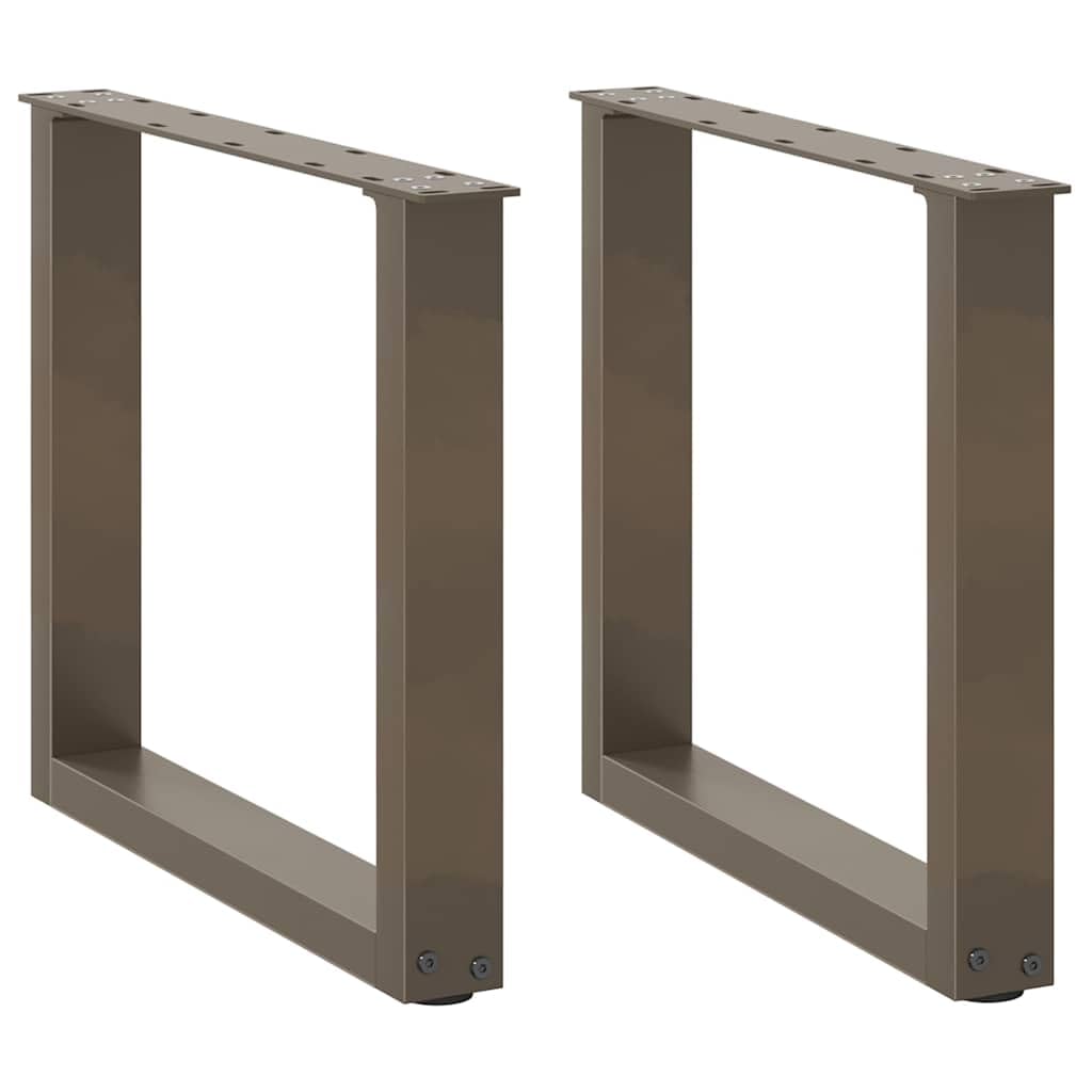 SXZenSpace Coffee Table Legs 2 PCS Steel U-Shaped Natural Finish 50x42-43cm Adjustable Feet for DIY Dining Bench Desk Furniture Living Room Bedroom Corridor