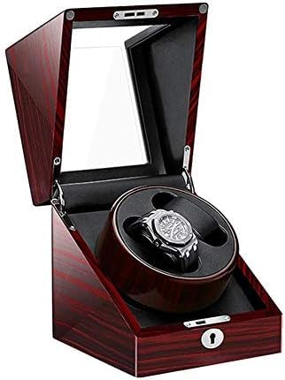 FENOKD Mechanical Watch Shaker Double Automatic Watch Winder 4 Rotation Mode Piano Paint Exterior Quiet Motor AC Adapter and Battery Powered