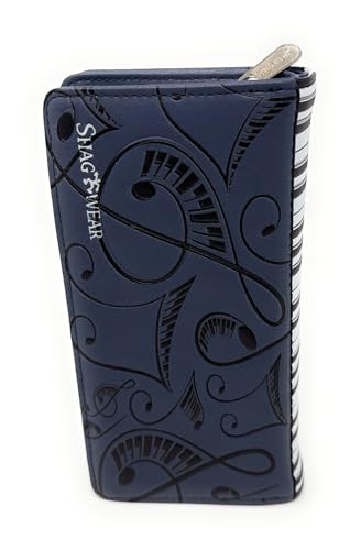 Shag Wear Play That Funky Music Large Piano Wallet for Women and Teen Girls Vegan Faux Leather Grey 7"4