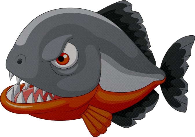 Bordo dal taglio liscio Toppa Piranha con ferro da stiro, 14 x 10 cm