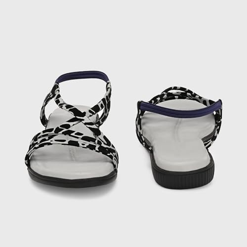 Image of Centrino Women's Sandals | Trendy Stylish Slip-On Open Toe Sandals for Ladies | Animal Print Cross Strap Comfortable Casual Flip-Flop Sandals | Lightweight and Durable Fashion Footwear(9328)