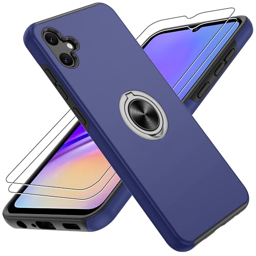 Coque Samsung Galaxy A05 avec anneau béquille protection antichoc bleue