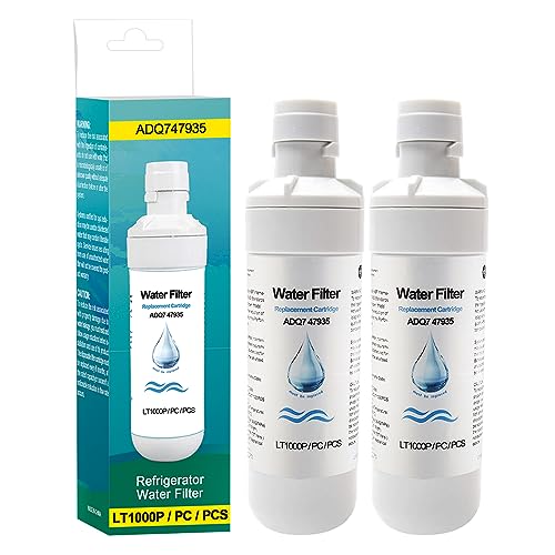 Filtro De Agua Del Refrigerador 2Pcs LT1000P ADQ747935 MDJ64844601, Reemplazo Para LT1000P/PC/PCS, LFXS26596S, LFXS28596S, LFXC22526S, ADQ74793501, ADQ74793502, Kenmore 46-9980