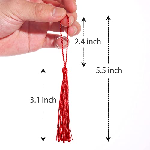 100 Pcs Bookmark Tassels For Crafts Keychain Graduation - Bookmark Tassels For Crafts,Key Chain Tassels For Jewelry Making,Mini Tassels For Graduation,Book Marks(Red) #TOP1