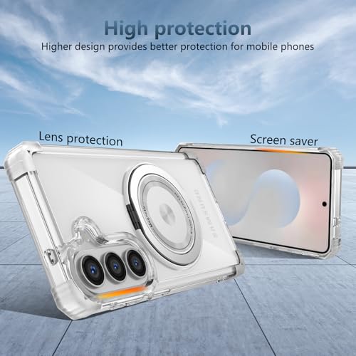 Image of Cubix Back Cover Case for Samsung Galaxy S26 Hard PC + TPU | Metal Ring Kickstand | 1500g Magnetic Hold | 360 Rotating Stand | Military Drop Protection | Air Cushioned Corners