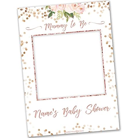 WhatsOnYourWall Personalised Baby Shower Selfie Frame | Baby Shower Decorations | Baby Shower Props | Baby Shower Background Decorations | Baby Shower for Mum | Floral Cover