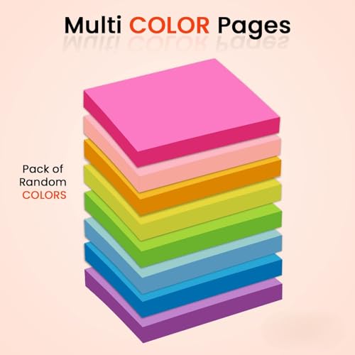 Image of YBN Colorful 400 Sheets Memo Pad Note N Times Post Note Paper Free Stickers Post Sticky Notes Stationary (Multicolor)